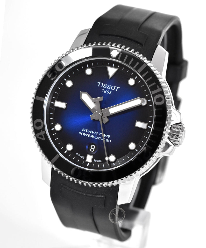 Tissot Seastar 1000 Powermatic 80 Blue Dial Black Rubber Strap Watch For Men - T120.407.17.041.00 Buy Now By Tissot