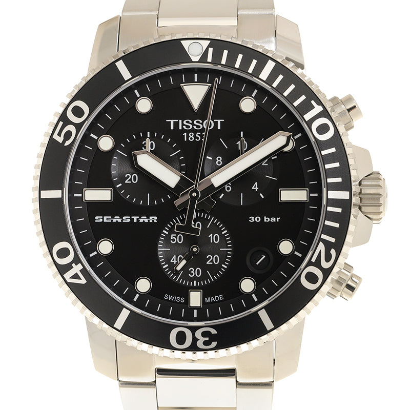 Tissot Seastar 1000 Chronograph Black Dial Silver Steel Strap Watch For Men - T120.417.11.051.00 Buy Now By Tissot