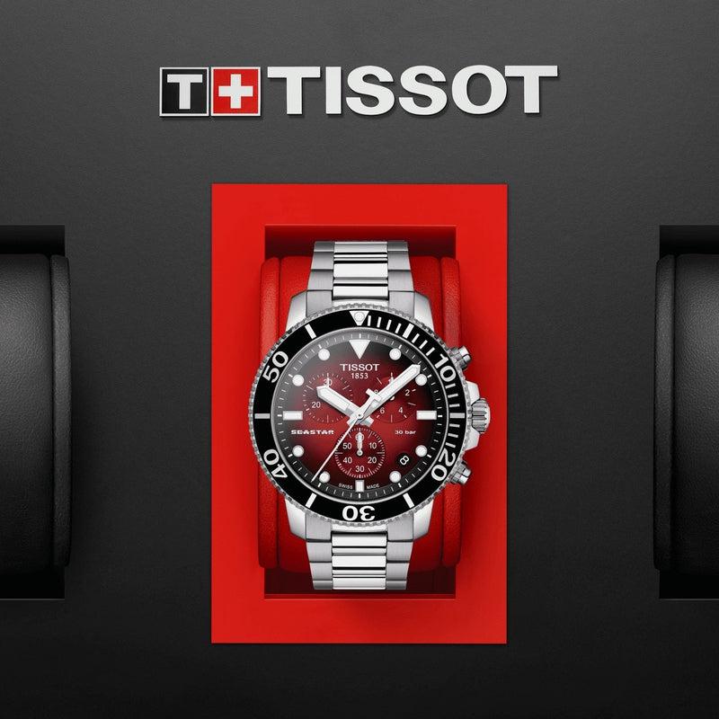 Tissot Seastar 1000 Chronograph Red Dial Silver Steel Strap Watch For Men - T120.417.11.421.00 Buy Now By Tissot