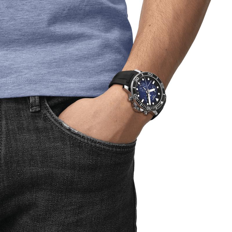Tissot Seastar 1000 Chronograph Blue Dial Black Rubber Strap Watch For Men - T120.417.17.041.00 Buy Now By Tissot