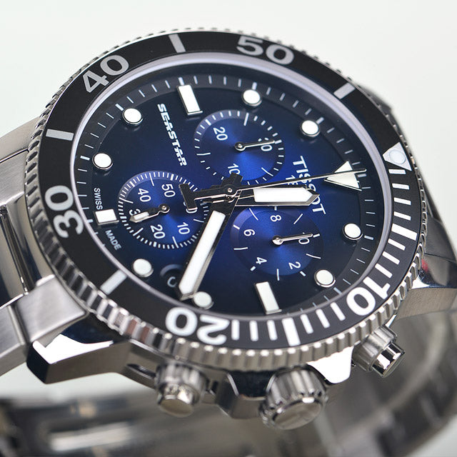 Tissot Seastar 1000 Chronograph Driver Blue Dial Silver Steel Strap Watch For Men - T120.417.11.041.01 Buy Now By Tissot