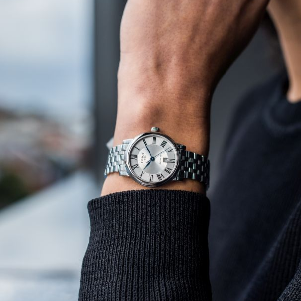 Tissot T Classic Carson Premium Automatic Lady Silver Dial Silver Steel Strap Watch for Women - T122.207.11.033.00 Buy Now By Tissot