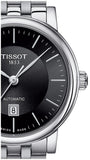 Tissot T Classic Carson Premium Automatic Lady Black Dial Silver Steel Strap Watch for Women - T122.207.11.051.00 Buy Now By Tissot