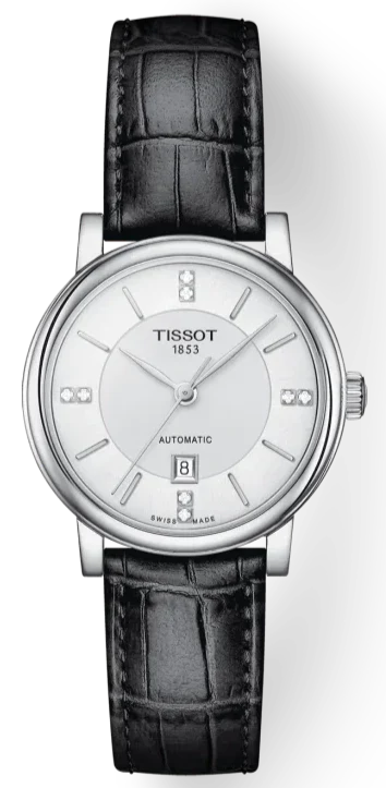 Tissot Carson Premium Lady Born to Be Brace Special Edition Silver Dial Black Leather Strap Watch for Women - T122.207.16.036.00 Buy Now By Tissot