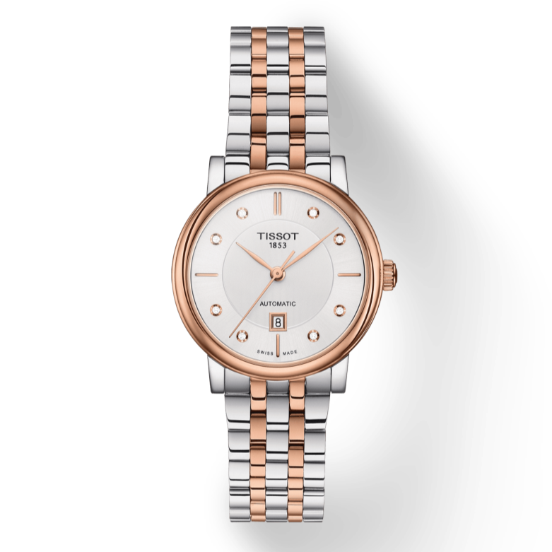 Tissot T Classic Carson Premium Diamonds White Dial Two Tone Steel Strap Watch for Women - T122.207.22.036.00 Buy Now By Tissot