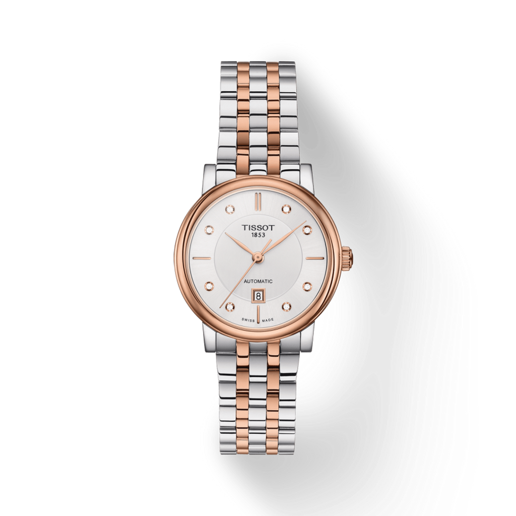 Tissot T Classic Carson Premium Diamonds White Dial Two Tone Steel Strap Watch for Women - T122.207.22.036.00 Buy Now By Tissot