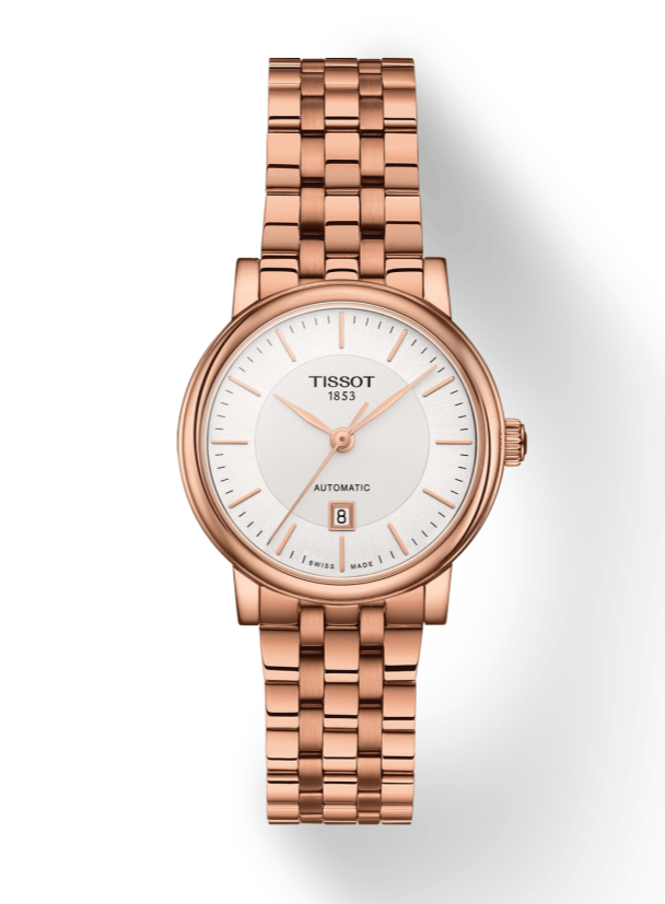 Tissot T Classic Carson Premium White Dial Rose Gold Steel Strap Watch for Women - T122.207.33.031.00 Buy Now By Tissot