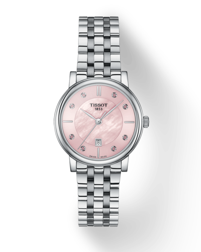 Tissot T Classic Carson Premium Pink Dial Silver Steel Strap Watch for Women - T122.210.11.159.00 Buy Now By Tissot