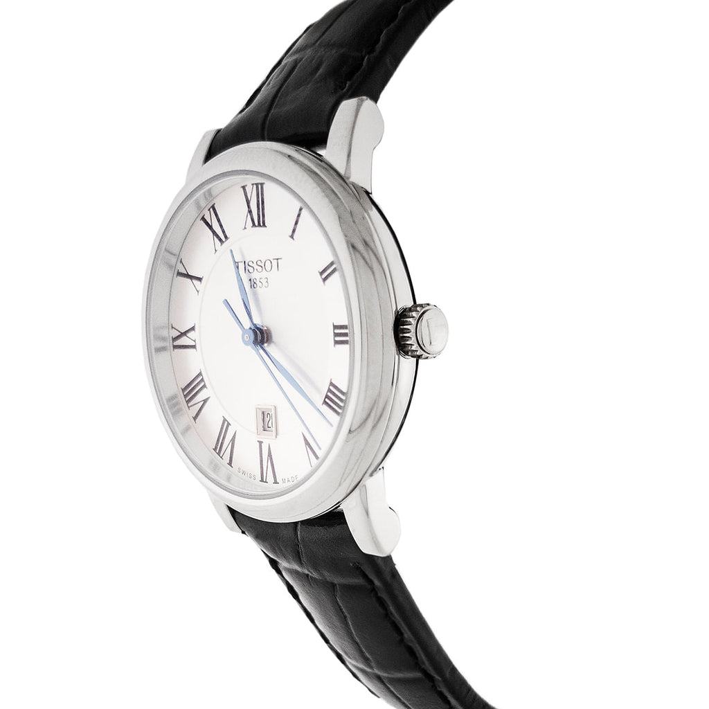 Tissot Carson Premium Lady Silver Dial Black Leather Strap Watch For Women - T122.210.16.033.00 Buy Now By Tissot