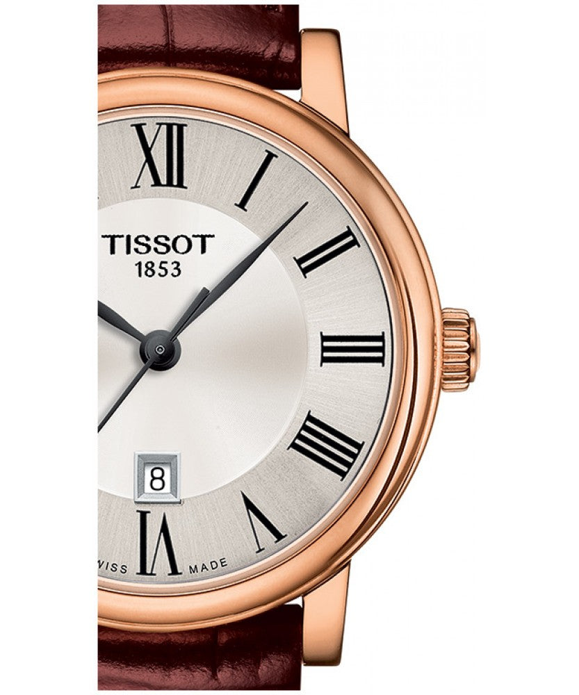 Tissot Carson Premium Lady Silver Dial Brown Leather Strap Watch For Women - T122.210.36.033.00 Buy Now By Tissot