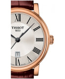 Tissot Carson Premium Lady Silver Dial Brown Leather Strap Watch For Women - T122.210.36.033.00 Buy Now By Tissot