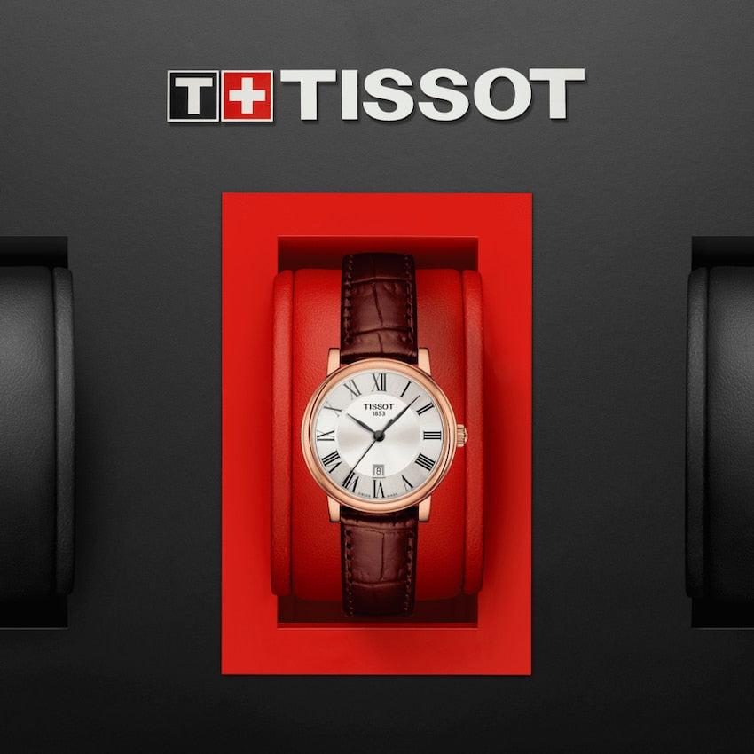 Tissot Carson Premium Lady Silver Dial Brown Leather Strap Watch For Women - T122.210.36.033.00 Buy Now By Tissot