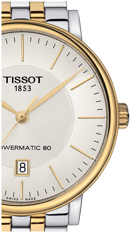 Tissot Carson Premium Powermatic 80 White Dial Two Tone Steel Strap Watch For Men - T122.407.22.031.00 Buy Now By Tissot