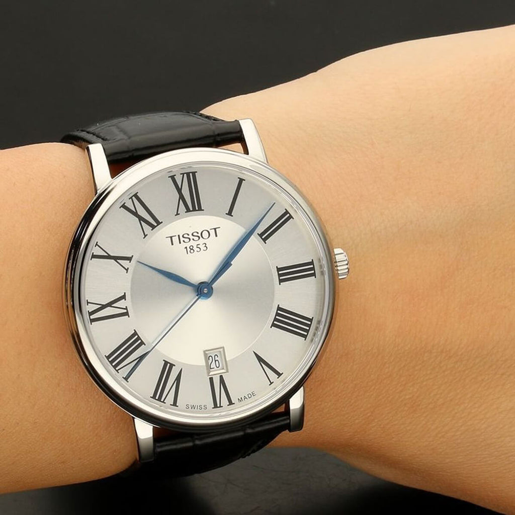 Tissot Carson Premium Silver Dial Black Leather Strap Watch For Men - T122.410.16.033.00 Buy Now By Tissot