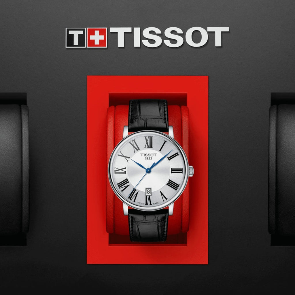 Tissot Carson Premium Silver Dial Black Leather Strap Watch For Men - T122.410.16.033.00 Buy Now By Tissot
