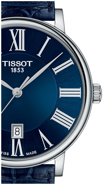 Tissot Carson Premium Blue Dial Blue Leather Strap Watch For Men - T122.410.16.043.00 Buy Now By Tissot