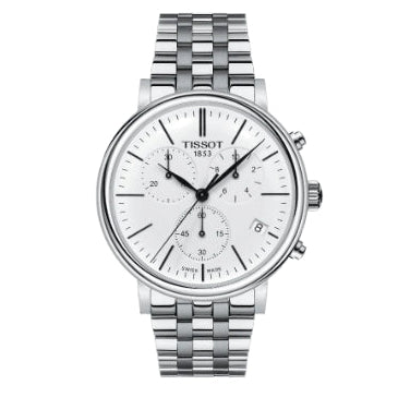 Tissot Carson Premium White Dial Silver Steel Strap Watch For Men - T122.417.11.011.00 Buy Now By Tissot