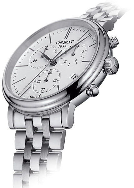 Tissot Carson Premium White Dial Silver Steel Strap Watch For Men - T122.417.11.011.00 Buy Now By Tissot