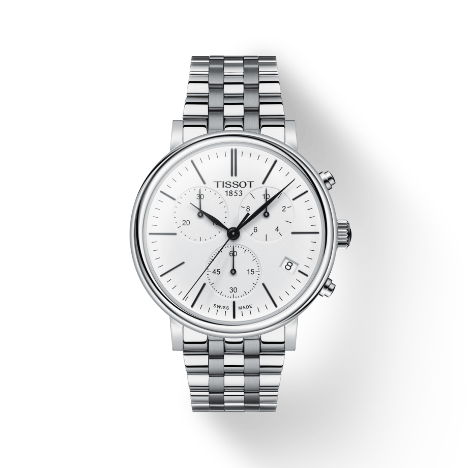 Tissot Carson Premium White Dial Silver Steel Strap Watch For Men - T122.417.11.011.00 Buy Now By Tissot