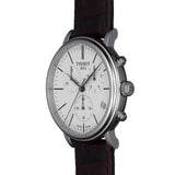 Tissot Carson Premium Chronograph White Dial Brown Leather Strap Watch For Men - T122.417.16.011.00 Buy Now By Tissot