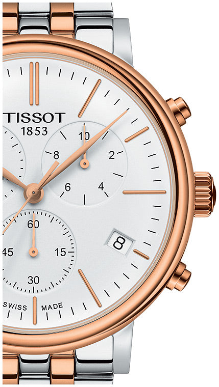 Tissot Carson Premium Chronograph White Dial Two Tone Steel Strap Watch For Men - T122.417.22.011.00 Buy Now By Tissot