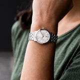 Tissot T Classic Carson Premium White Diamonds Dial Silver Steel Strap Watch for Women - T1222071103600 Buy Now By Tissot