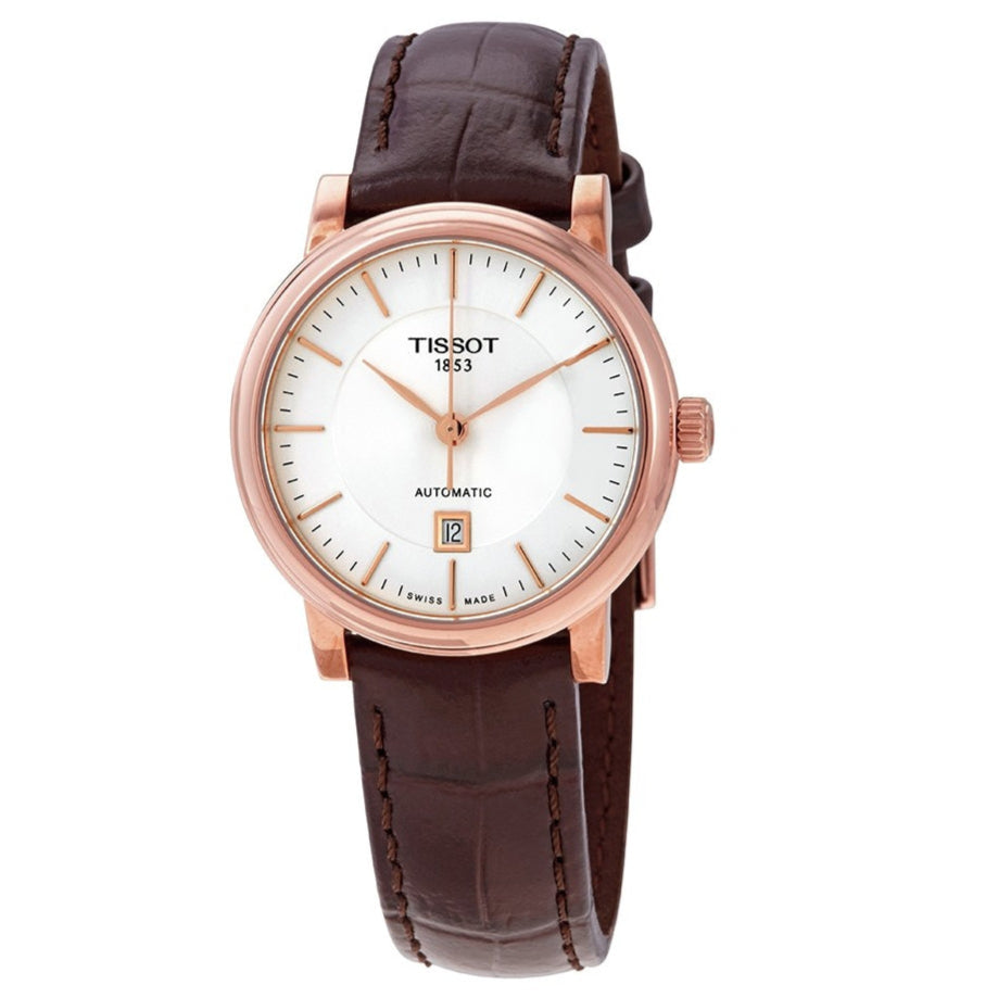 Tissot T Classic Carson Premium White Dial Brown Leather Strap Watch for Women - T122.207.36.031.00 Buy Now By Tissot