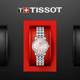 Tissot T Classic Carson Premium Lady Mother of Pearl Pink Dial Silver Steel Strap Watch For Women - T122.210.11.159.00 Buy Now By Tissot