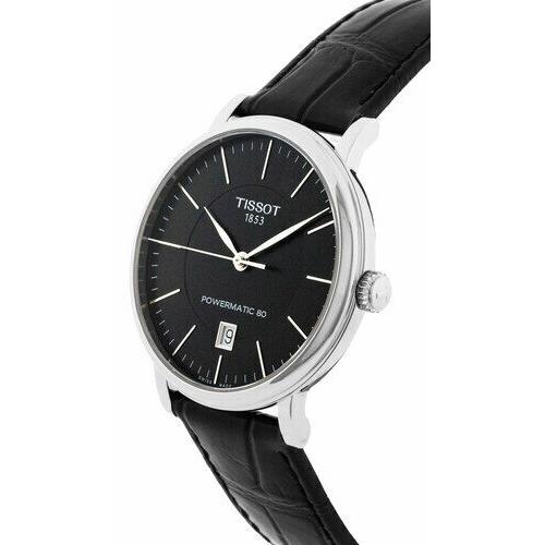 Tissot Carson Premium Powermatic 80 Black Dial Black Leather Strap Watch For Men - T122.407.16.051.00 Buy Now By Tissot