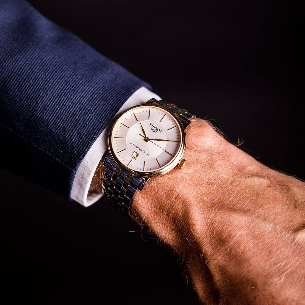 Tissot Carson Premium Powermatic 80 White Dial Two Tone Steel Strap Watch For Men - T122.407.22.031.00 Buy Now By Tissot