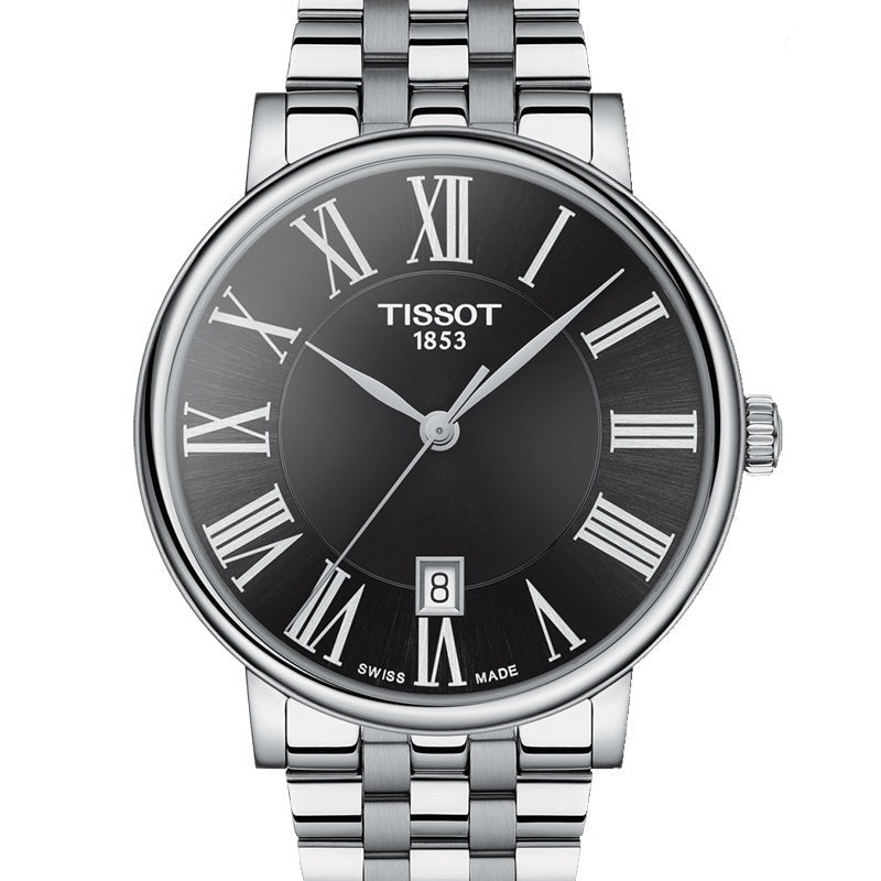 Tissot Carson Premium Black Dial Silver Steel Strap Watch For Men - T122.410.11.053.00 Buy Now By Tissot