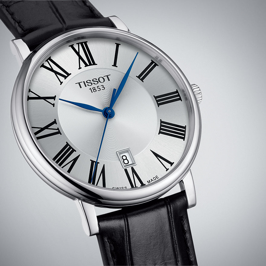 Tissot Carson Premium Silver Dial Black Leather Strap Watch For Men - T122.410.16.033.00 Buy Now By Tissot