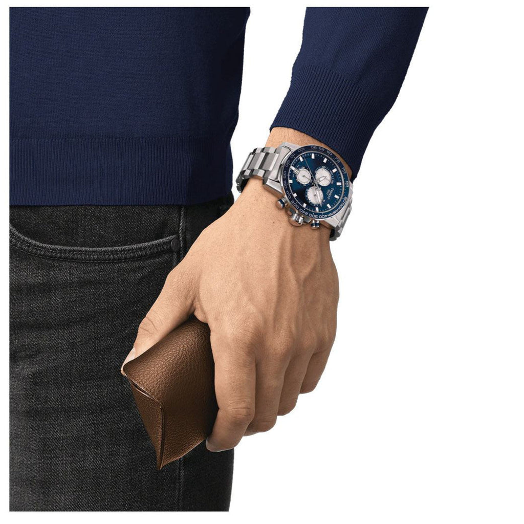Tissot Supersport Chrono Blue Dial Silver Steel Strap Watch For Men - T125.617.11.041.00 Buy Now By Tissot