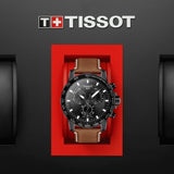 Tissot Supersport Chrono Black Dial Brown Leather Strap Watch for Men - T125.617.36.051.01 Buy Now By Tissot