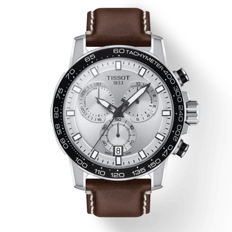 Tissot Supersport Chrono Silver Dial Brown Leather Strap Watch for Men - T125.617.16.031.00 Buy Now By Tissot