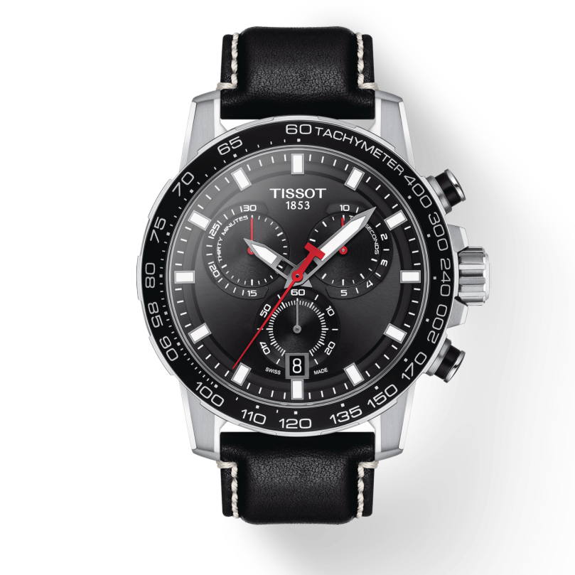 Tissot Supersport Chrono Black Dial Black Leather Strap Watch for Men - T125.617.16.051.00 Buy Now By Tissot
