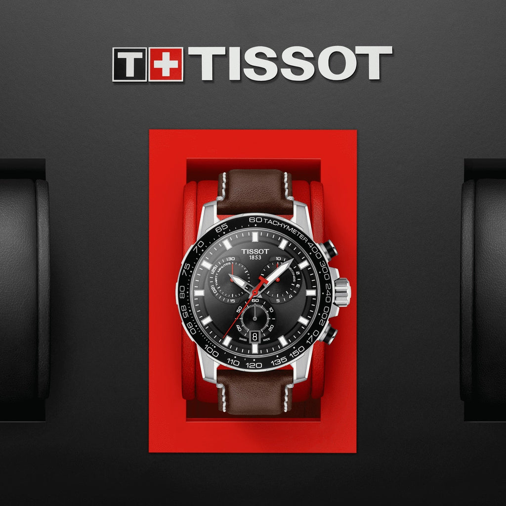 Tissot Supersport Chrono Black Dial Brown Leather Strap Watch for Men - T125.617.16.051.01 Buy Now By Tissot