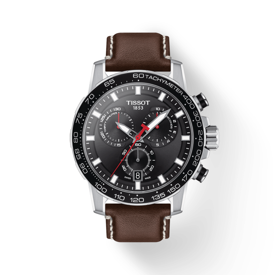 Tissot Supersport Chrono Black Dial Brown Leather Strap Watch for Men - T125.617.16.051.01 Buy Now By Tissot
