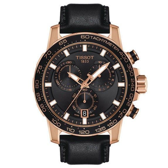 Tissot Supersport Chrono Black Dial Black Leather Strap Watch for Men - T125.617.36.051.00 Buy Now By Tissot