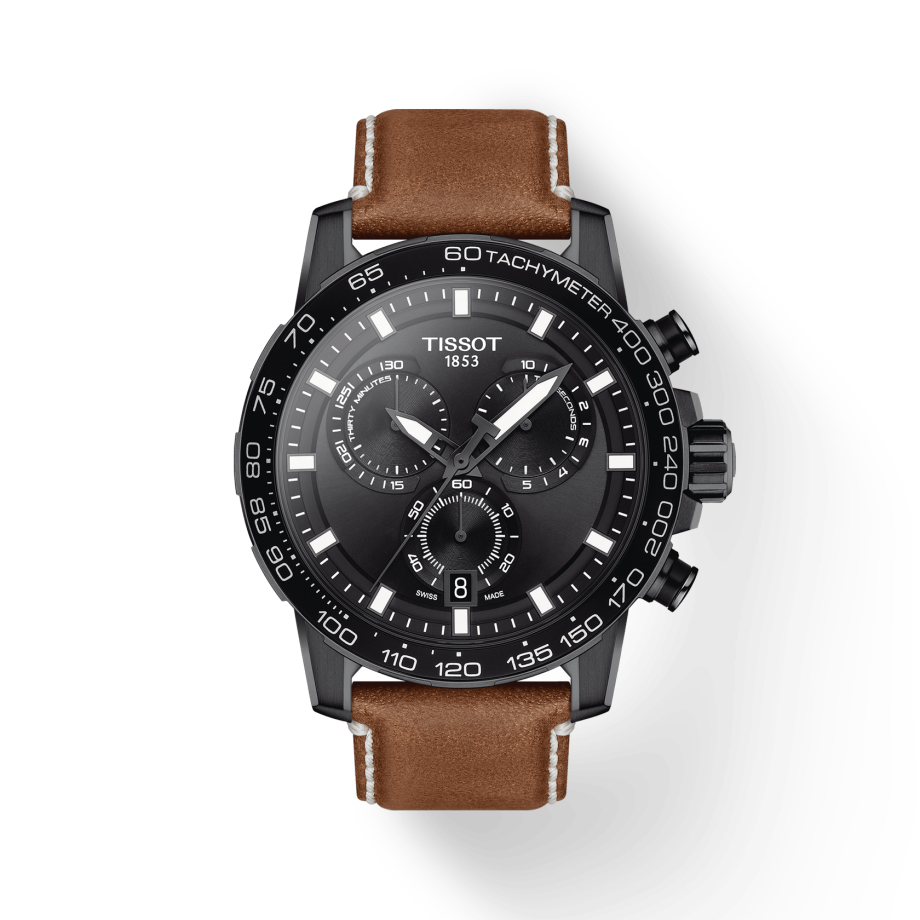 Tissot Supersport Chrono Black Dial Brown Leather Strap Watch for Men - T125.617.36.051.01 Buy Now By Tissot
