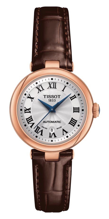 Tissot Bellissima Automatic Silver Dial Brown Leather Strap Watch For Women - T126.207.36.013.00 Buy Now By Tissot