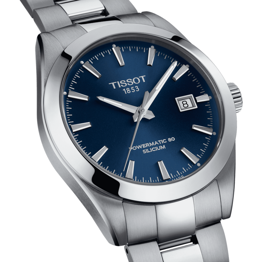 Tissot Gentlemen Powermatic 80 Silicium Blue Dial Silver Steel Strap Watch For Men - T127.407.11.041.00 Buy Now By Tissot