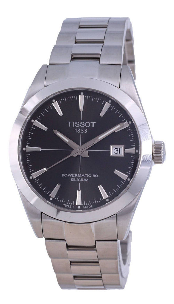 Tissot Gentleman Powermatic 80 Silicium Black Dial Silver Steel Strap Watch For Men - T127.407.11.061.01 Buy Now By Tissot