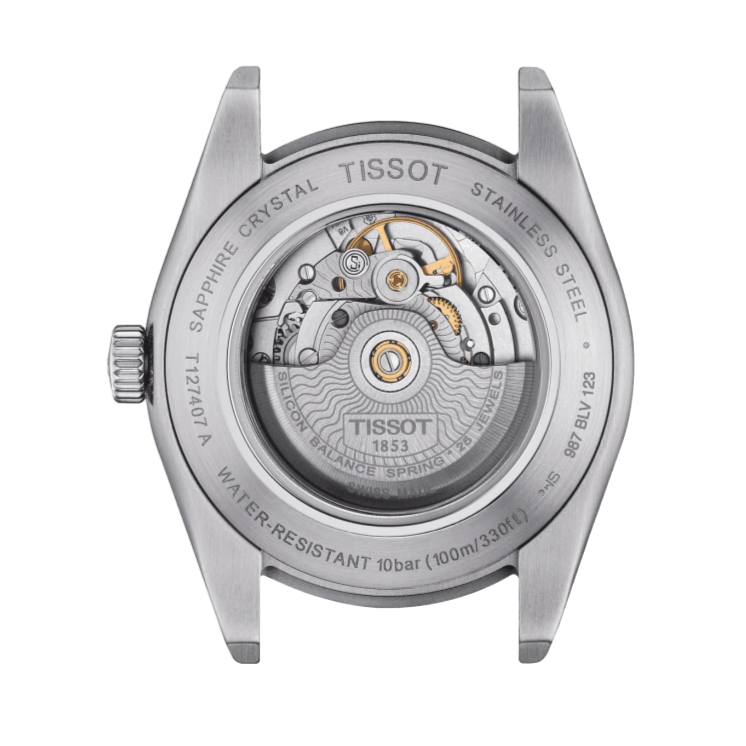 Tissot Gentleman Powermatic 80 Silicium Black Dial Silver Steel Strap Watch For Men - T127.407.11.061.01 Buy Now By Tissot