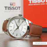 Tissot Gentleman Powermatic 80 Silicium Silver Dial Brown Leather Strap Watch For Men - T127.407.16.031.00 Buy Now By Tissot