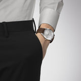 Tissot Gentleman Silver Dial Brown Leather Strap Watch For Men - T127.410.16.031.00 Buy Now By Tissot