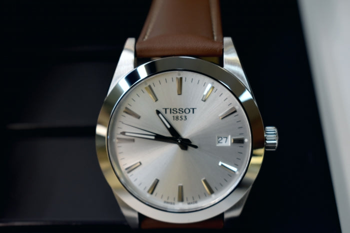 Tissot Gentleman Silver Dial Brown Leather Strap Watch For Men - T127.410.16.031.00 Buy Now By Tissot