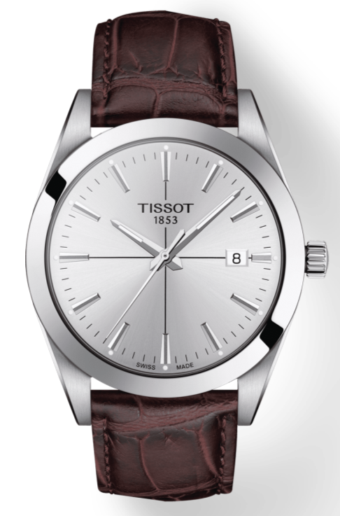 Tissot Gentlemen Silver Dial Brown Leather Strap Watch for Men - T127.410.16.031.01 Buy Now By Tissot