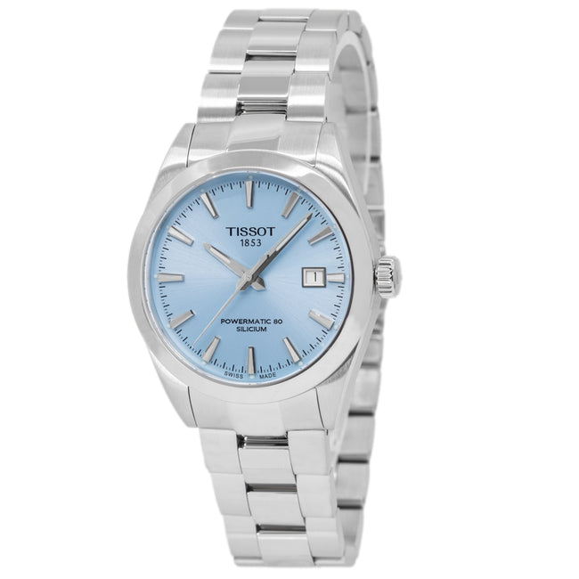 Tissot Gentleman Powermatic 80 Silicium Ice Blue Silver Steel Strap Watch For Men - T127.407.11.351.00 Buy Now By Tissot