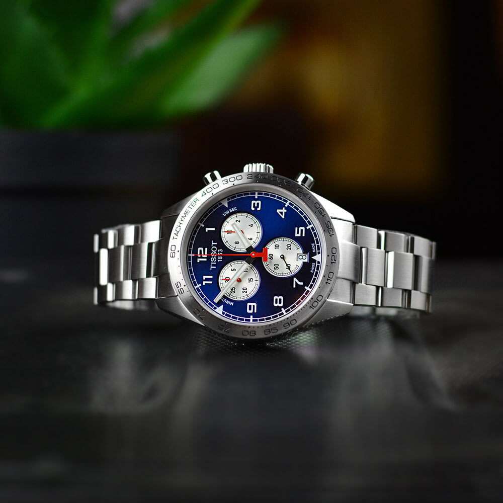 Tissot PRS 516 Chronograph Blue Dial Blue Steel Strap Watch for Men - T131.617.11.042.00 Buy Now By Tissot